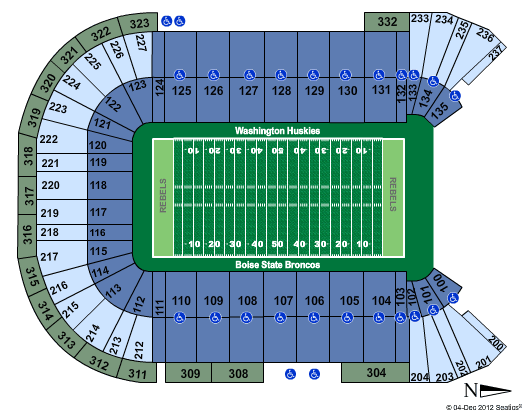Sam Boyd Stadium Maaco Bowl Seating Chart