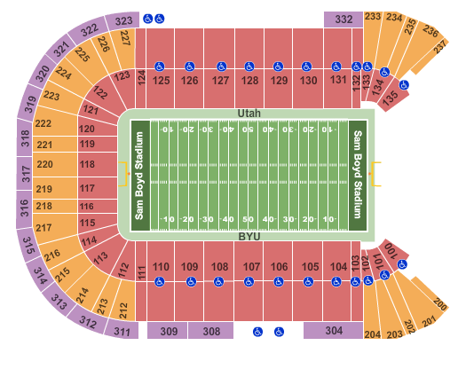Sam Boyd Stadium Royal Purple Las Vegas Bowl-2015 Seating Chart