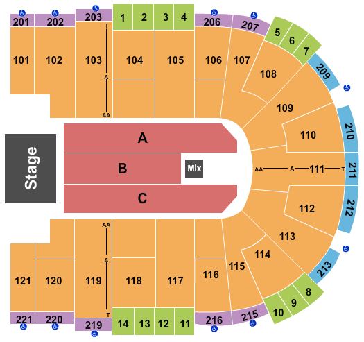 Sames Auto Arena End Stage 2 Seating Chart