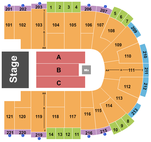Sames Auto Arena End Stage 3 Seating Chart