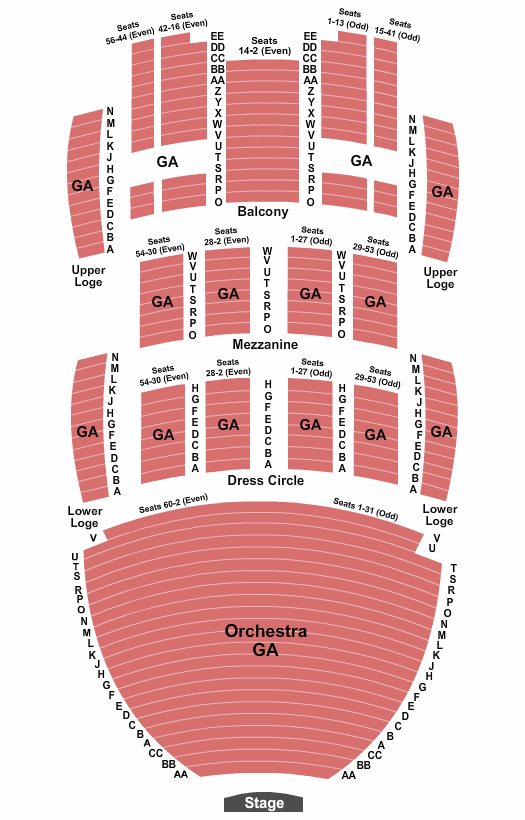 San Diego Civic Theatre General Admission Seating Chart