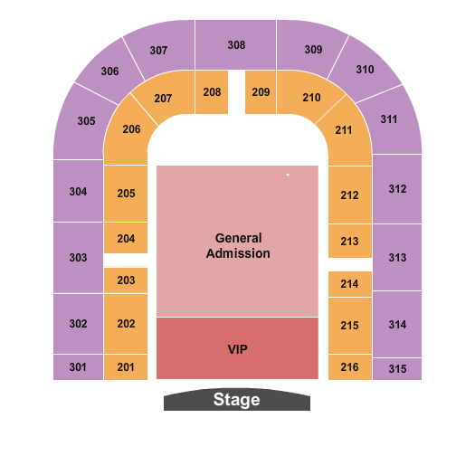 San Jose Civic Endstage GA/VIP Seating Chart