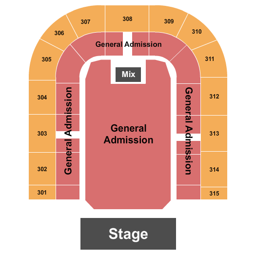 San Jose Civic GA Floor/Reserved Balcony Seating Chart