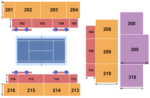 seating chart for San Jose State University - Spartan Tennis Complex - Tennis - eventticketscenter.com