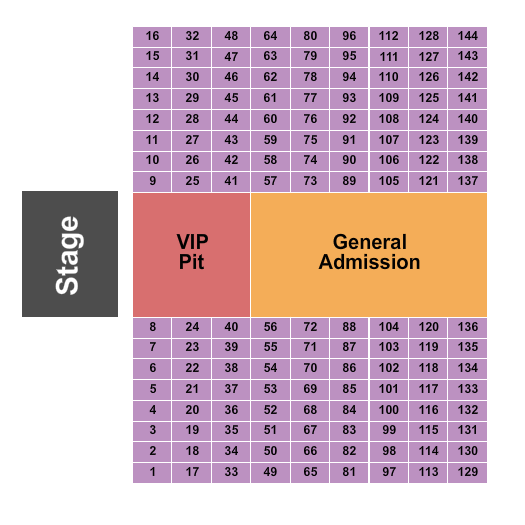 San Juan Municipal Park Endstage VIP Pit/GA/Tables Seating Chart