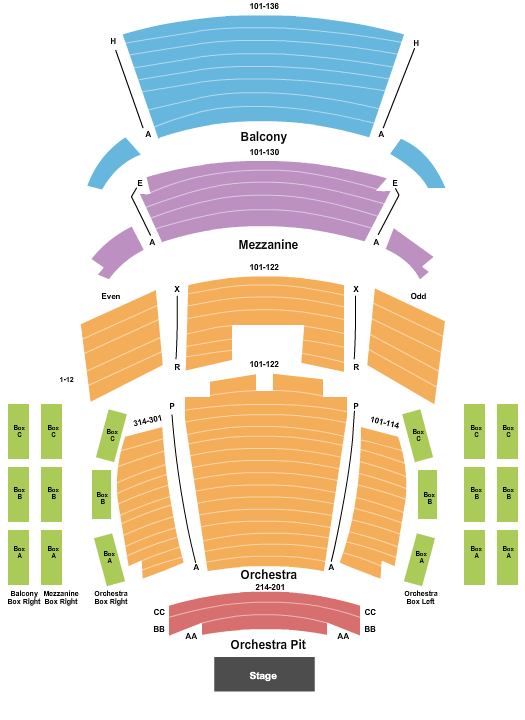 seating chart for Sandler Center For The Performing Arts - End Stage - eventticketscenter.com