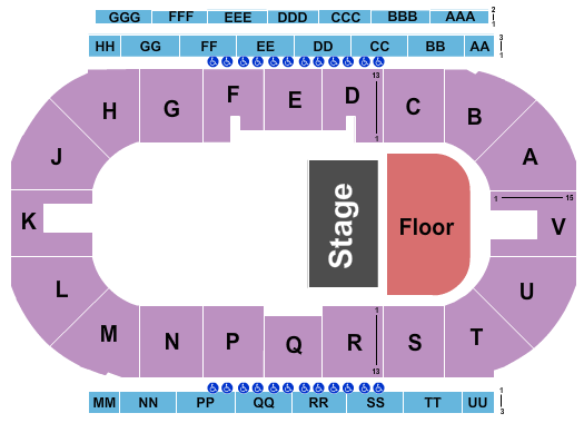 Sandman Centre Quarterhouse GA Seating Chart