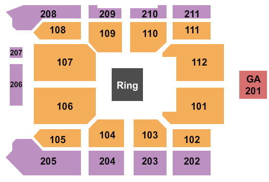 Wind Creek Event Center NXT Live Seating Chart