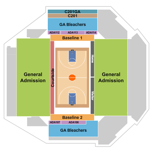 Sanford Pentagon Basketball GA Seating Chart
