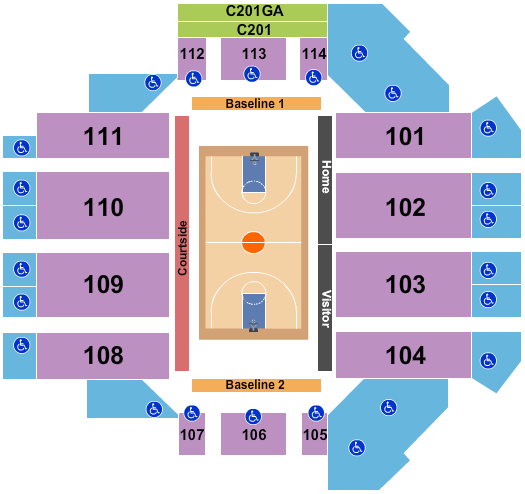 seating chart for Sanford Pentagon - Basketball 2 - eventticketscenter.com