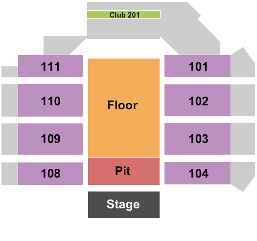 Sanford Pentagon Endstage Pit/Floor Seating Chart