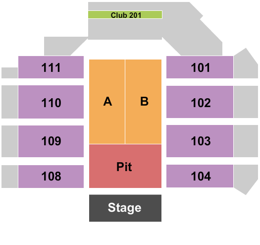 Sanford Pentagon End Stage GA Pit 2 Seating Chart