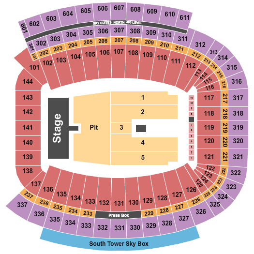 Sanford Stadium Concert With Pit Seating Chart