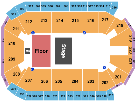 Rio Rancho Events Center Half House GA Floor Seating Chart