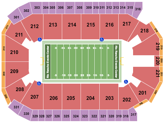 Rio Rancho Events Center Indoor Football Seating Chart