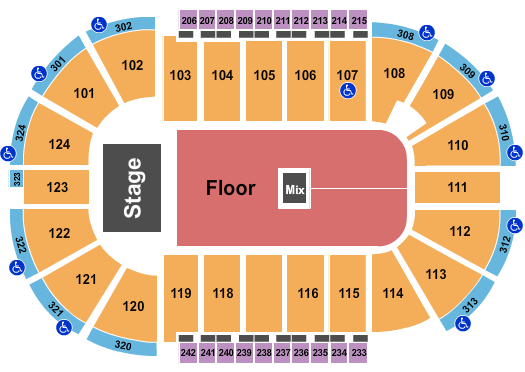 Santander Arena End Stage GA Seating Chart