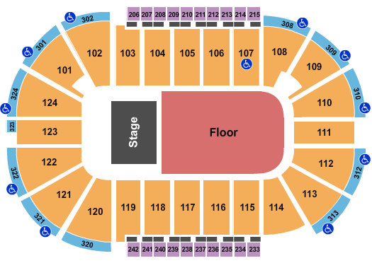 Santander Arena End Stage GA 2 Seating Chart