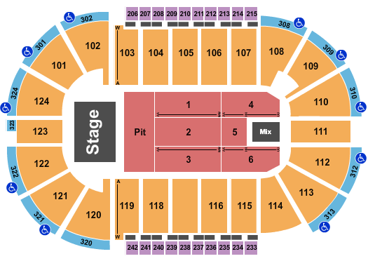 Santander Arena Endstaga GA Pit Seating Chart