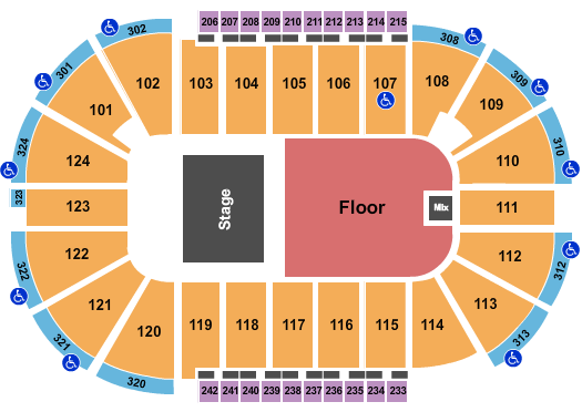 Santander Arena Half House GA Flr Seating Chart