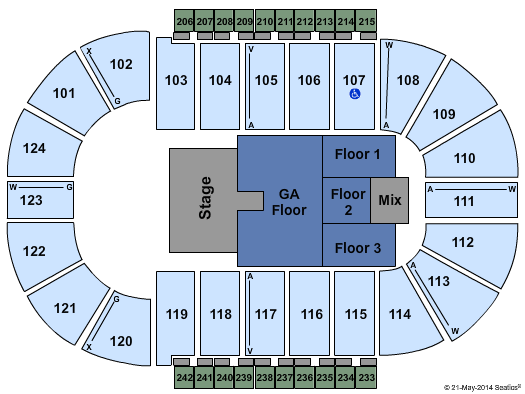 Santander Arena Jake Owen Seating Chart