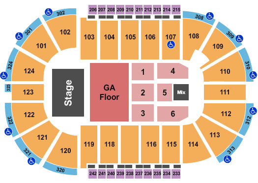 Santander Arena Treaty Oak Revival Seating Chart