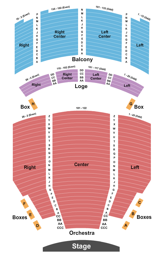 Santander Performing Arts Center Comedy 2 Seating Chart