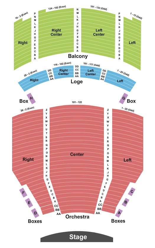 Santander Performing Arts Center Seating Map