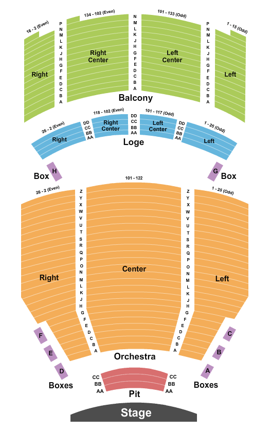 Santander Performing Arts Center End Stage Seating Chart
