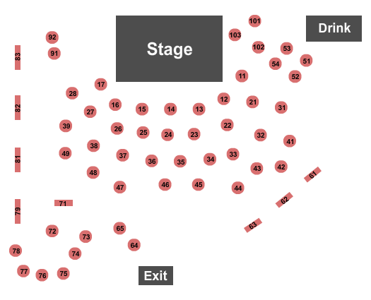 Sapphire Room At The Riverside Hotel End Stage Seating Chart
