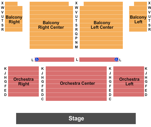 Saratoga Performing Arts Center - Little Theater End Stage Seating Chart
