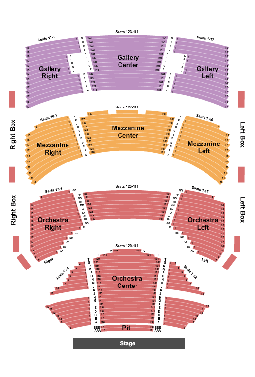 Sarofim Hall - Hobby Center Seating Map