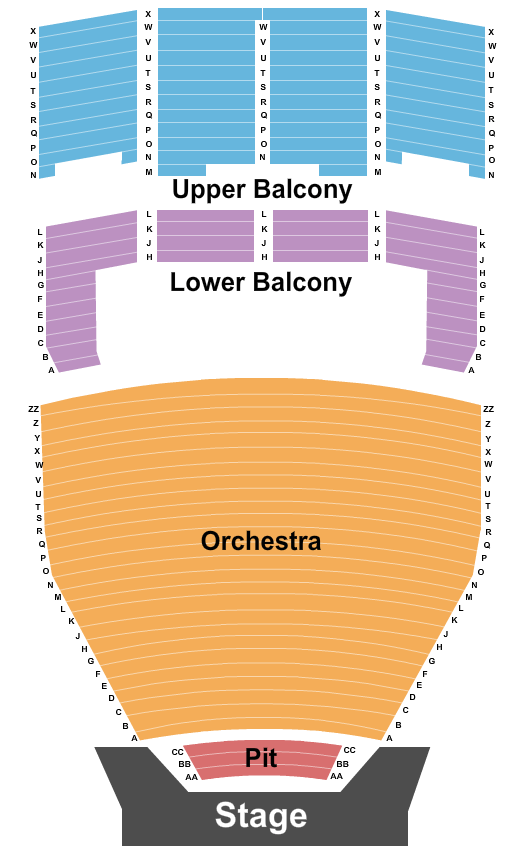 seating chart for Saroyan Theatre at Fresno Convention Center - Endstage Pit - eventticketscenter.com