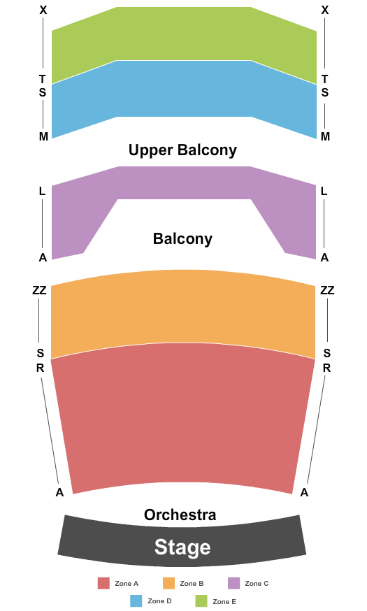 Saroyan Theatre at Fresno Convention Center Theatre Int Zone Seating Chart