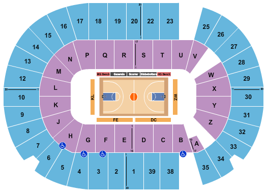 SaskTel Centre Basketball Globetrotters Seating Chart