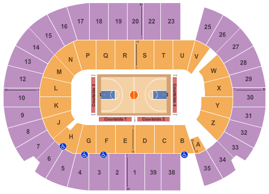 SaskTel Centre Basket ball Seating Chart