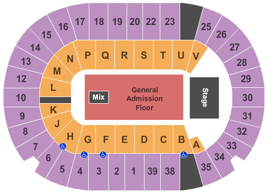 SaskTel Centre Concert Full GA Seating Chart