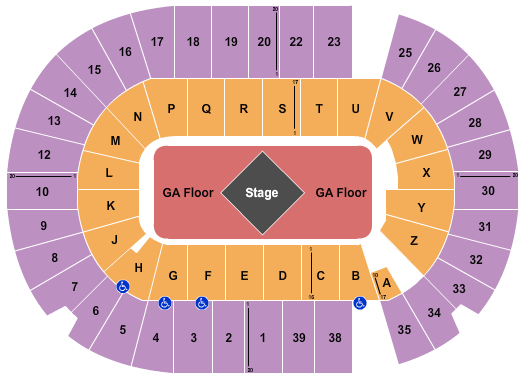 SaskTel Centre Metallica Seating Chart