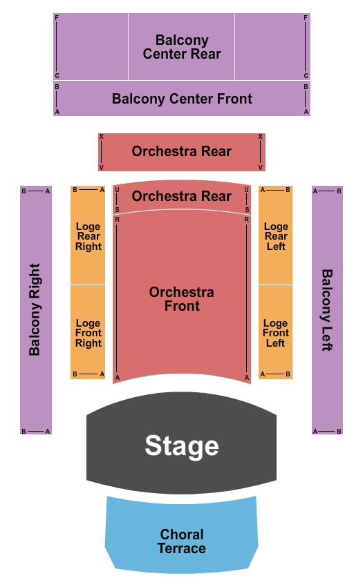 Sauder Concert Hall at Goshen College Music Center Endstage Seating Chart