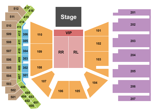 Savage Arena End Stage 2 Seating Chart