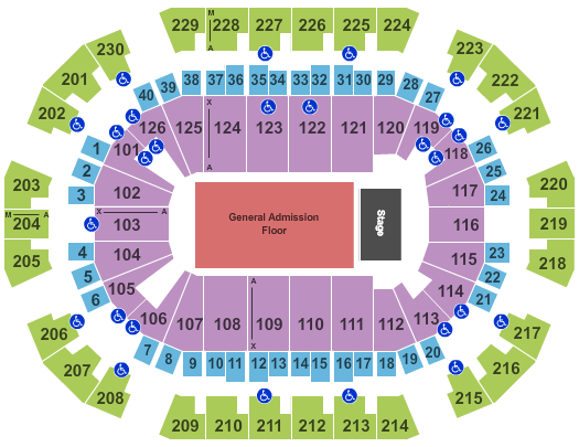 Save Mart Center End Stage GA Floor Seating Chart