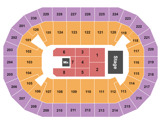seating chart for Save Mart Center - Endstage-5 - eventticketscenter.com