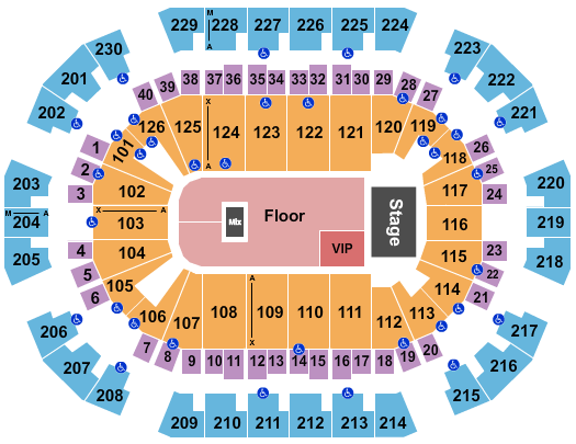 Save Mart Center Endstage FLR / VIP Seating Chart
