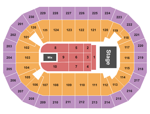 Save Mart Center Endstage Floor 1-10 Seating Chart
