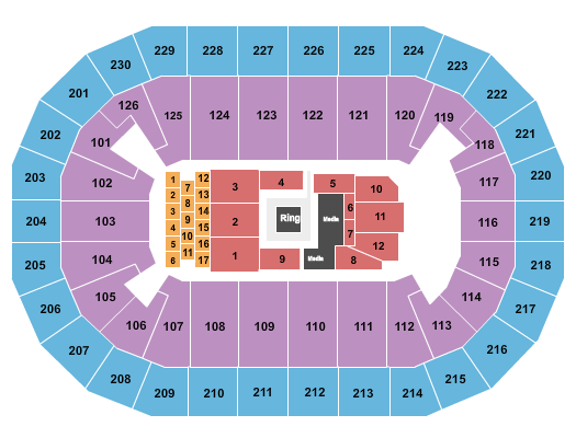 Save Mart Center Top Rank Boxing 2 Seating Chart