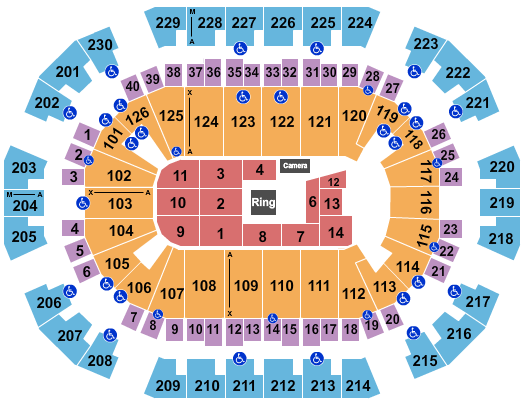 Save Mart Center Top Rank Boxing Seating Chart
