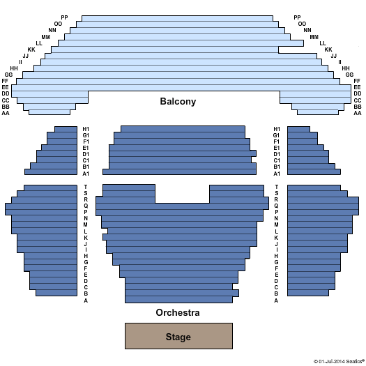 The Schaefer Center for the Performing Arts End Stage Seating Chart