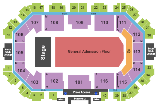 Scheels Arena End Stage GA Seating Chart