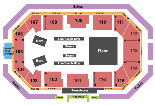 Scheels Arena Gymanstics Seating Chart