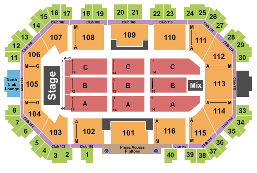 Scheels Arena (formerly Urban Plains Center) Seating Chart