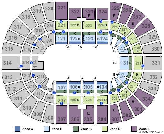 Value City Arena at The Schottenstein Center Ringling Zone Seating Chart